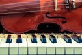 violin on the piano keyboard Royalty Free Stock Photo