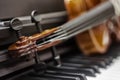 Violin piano keys on the background Royalty Free Stock Photo