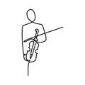 violin player one line drawing continuous design
