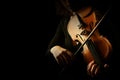 Violin player. Violinist hands closeup