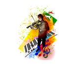 Violin player. Classical music concert. Hand-drawn vector illustration Royalty Free Stock Photo