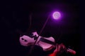 Violin and Purple Moon Royalty Free Stock Photo