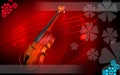 Violin in red background Royalty Free Stock Photo