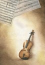 Violin and score - watercolor