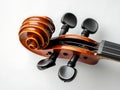 Violin Scroll Close-Up with Strings and Elegant Details Royalty Free Stock Photo