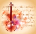 Violin and sheet music Royalty Free Stock Photo