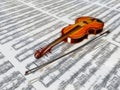 Violin on sheet music