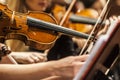 Violin - side view - Background - Symphony orchestra rehearsal - Wallpaper Royalty Free Stock Photo