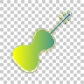 Violin sign illustration. Blue to green gradient Icon with Four Roughen Contours on stylish transparent Background. Illustration Royalty Free Stock Photo