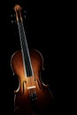 Violin silhouette isolated on black Royalty Free Stock Photo