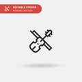 Violin Simple vector icon. Illustration symbol design template for web mobile UI element. Perfect color modern pictogram on