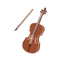 Violin, string instrument. Musical instruments silhouette. Vector illustration.