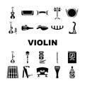 Violin String Musical Instrument Icons Set Vector Royalty Free Stock Photo