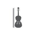 Violin vector icon symbol music isolated on white background