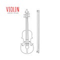 Violin vector illustration hand drawn Royalty Free Stock Photo