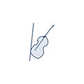 violin line icon. violin linear hand drawn pen style line icon