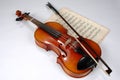 Violin and Vintage Music Sheet Royalty Free Stock Photo