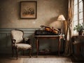 A violin in a vintage room Royalty Free Stock Photo