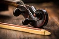 Violin in vintage style on wood background Royalty Free Stock Photo