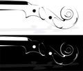 Violin on white and on a black background Royalty Free Stock Photo