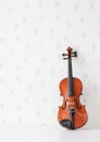 Violin on white table