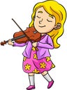 Violinist Cartoon Colored Clipart Illustration