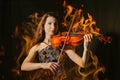 Violinist in flame