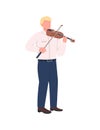 Violinist flat color vector faceless character Royalty Free Stock Photo