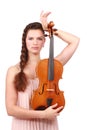 Violinist posing with violin