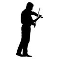 Violinist silhouette musician playing violin vector