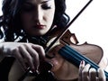 Violinist woman slihouette isolated Royalty Free Stock Photo