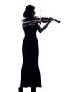 Violinist woman slihouette isolated Royalty Free Stock Photo