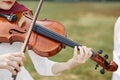 Violinist woman. Young woman playing a violin