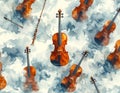 Violins and Clarinet in the Clouds Royalty Free Stock Photo