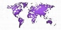 Violish Digital slhouette of world map