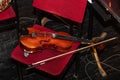violns on chairs during interval Royalty Free Stock Photo