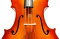 Violoncello body with bridge and F-holes