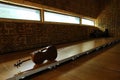 Violoncello in empty classroom