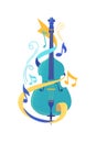 Violoncello flat vector illustration