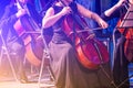 Violoncello musician in orchestra Royalty Free Stock Photo