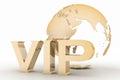 VIP abbreviation with a globe