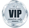 VIP banner. Silver background. Premium quality. Crown