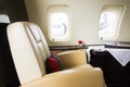 VIP Business Jet Airplane Interior Royalty Free Stock Photo