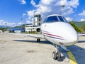 VIP business jet, private airplane, aviation service Royalty Free Stock Photo