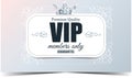 VIP card. Silver background. Premium quality. Crown Royalty Free Stock Photo