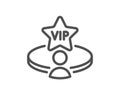 Vip casino table line icon. Very important person service sign. Vector