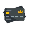 Vip client credit card icon flat isolated vector Royalty Free Stock Photo