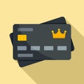 Vip client credit card icon, flat style Royalty Free Stock Photo
