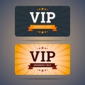 Vip club card design templates in flat style.