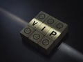 VIP concept on wooden blocks.